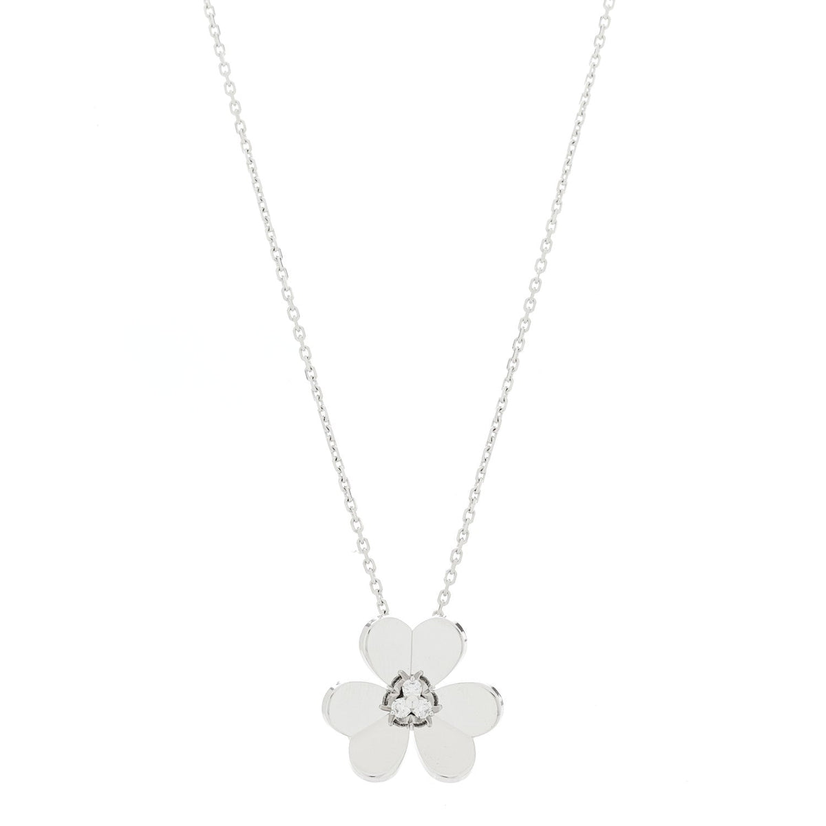 18K White Gold Diamond Large Frivole Pendant Necklace