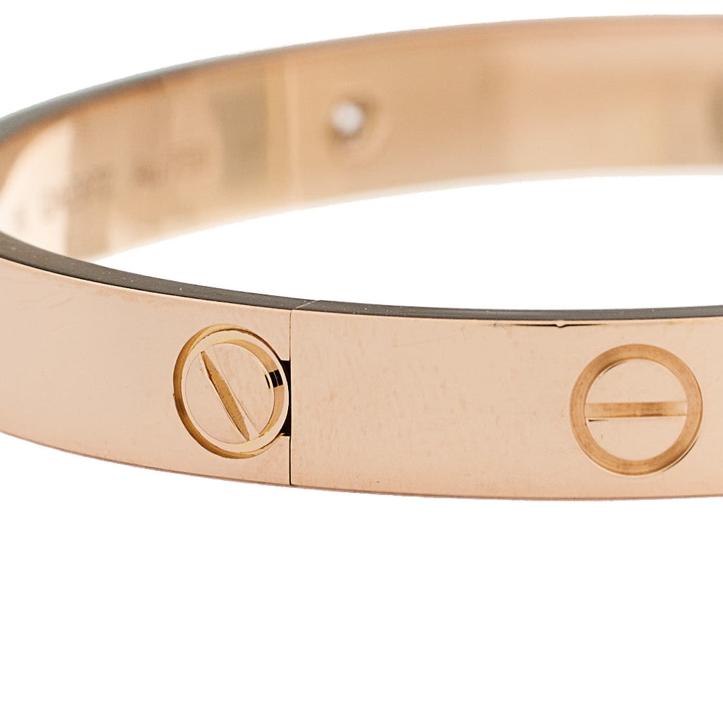 18K Pink Gold 4 Diamond LOVE Bracelet 16