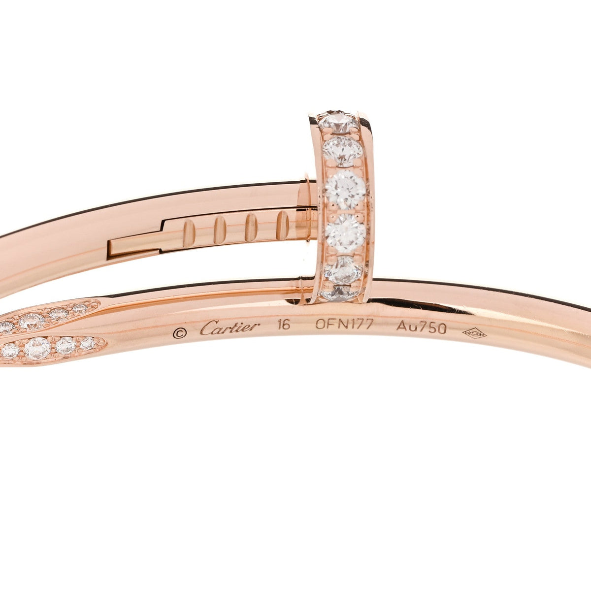 18K Pink Gold Diamond Juste Un Clou Bracelet 16