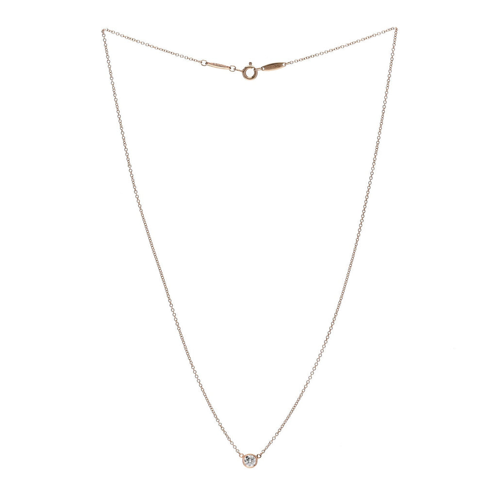 18K Rose Gold Diamond .24ct Elsa Peretti Diamonds by the Yard Pendant Necklace