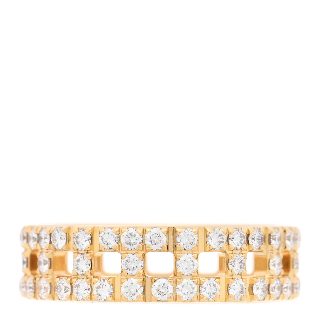 18K Yellow Gold Diamond T True Wide Ring 54 7