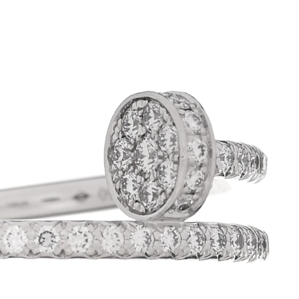 18K White Gold Diamond Juste Un Clou Paved Ring 51 5.75
