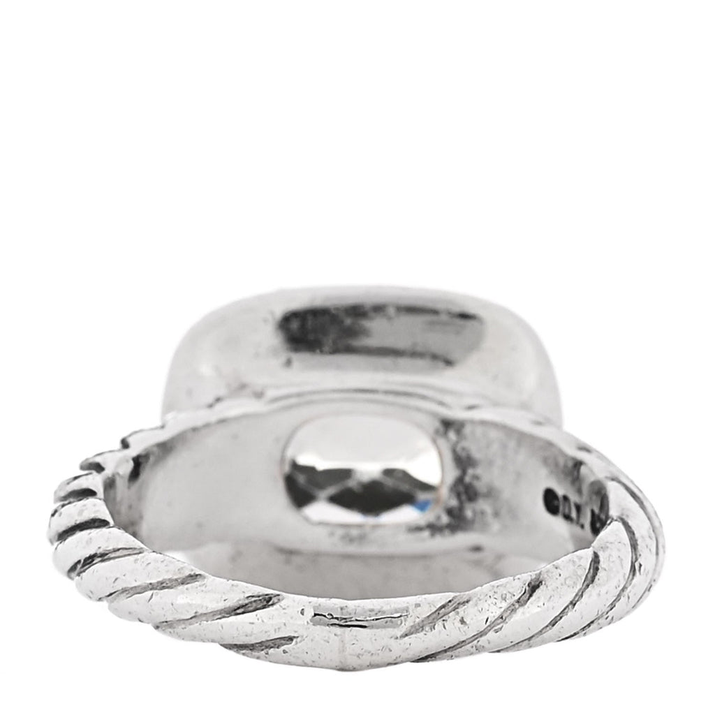 Sterling Silver Diamond Prasiolite 10mm Noblesse Ring 47 4.25