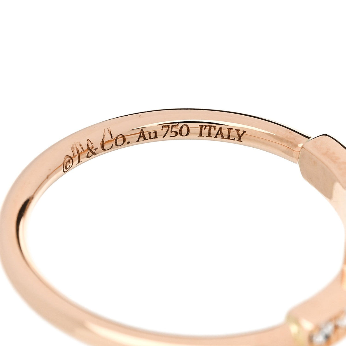 18K Rose Gold Diamond T Wire Ring 51 5.75