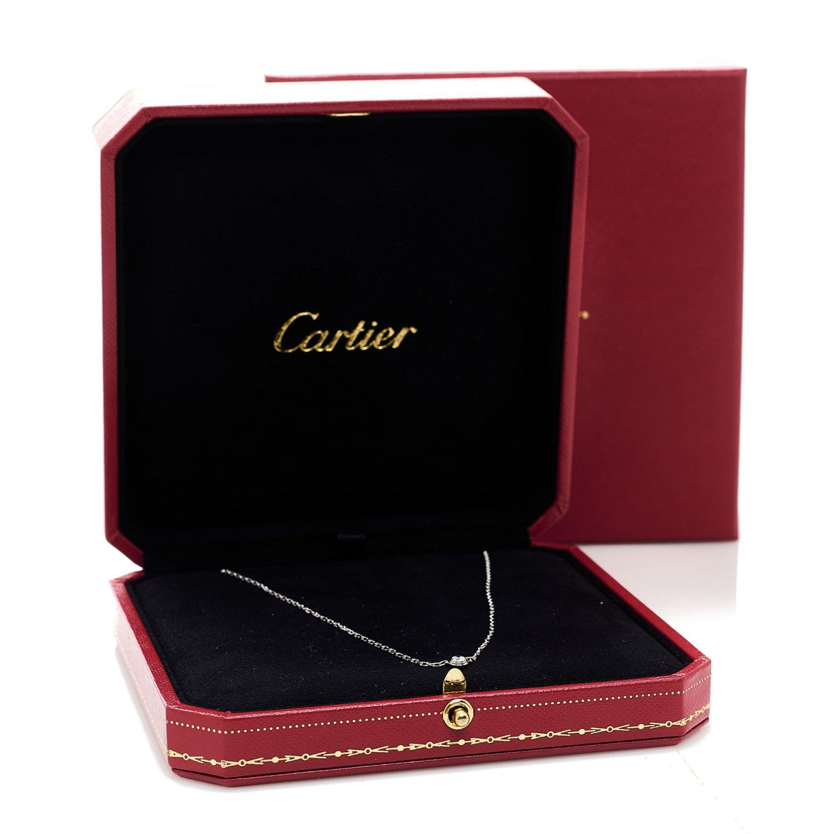 18K White Gold Diamond SM D'Amour Pendant Necklace