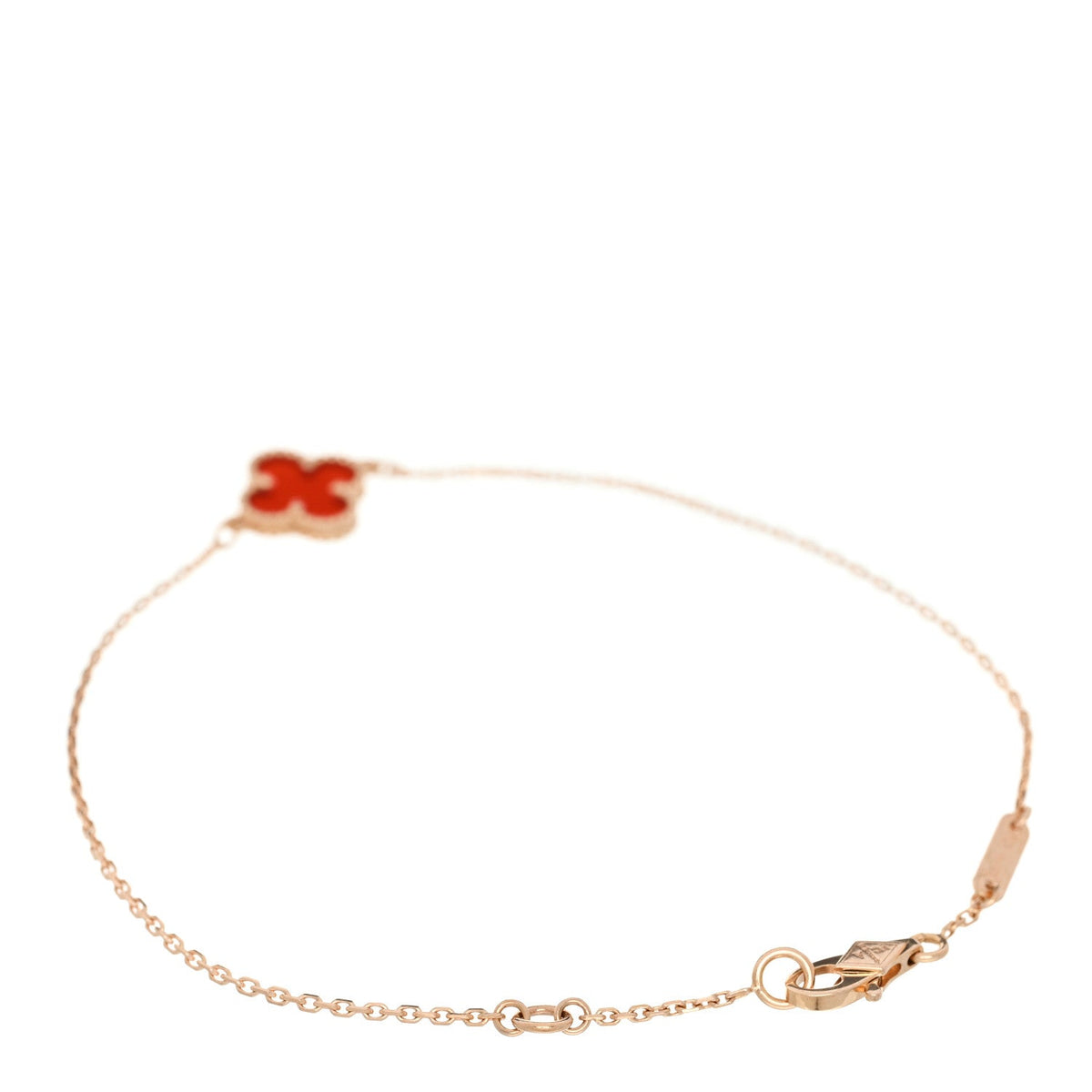 18K Rose Gold Carnelian Sweet Alhambra Bracelet