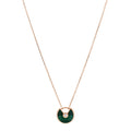 18K Pink Gold Diamond Malachite XS Amulette de Cartier Pendant Necklace