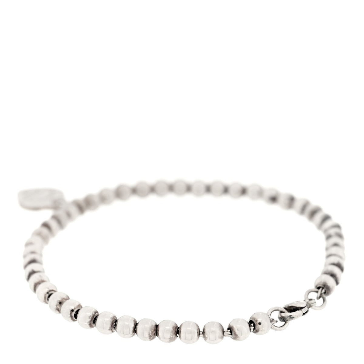 Sterling Silver 4mm Return To Tiffany Heart Tag Bead Bracelet
