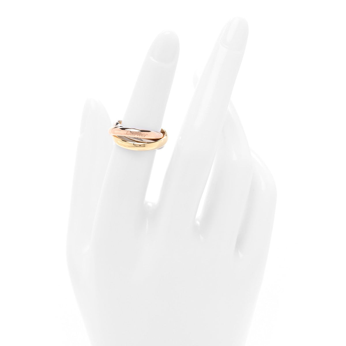 18K Pink Yellow White Gold Small Trinity Ring 49 5