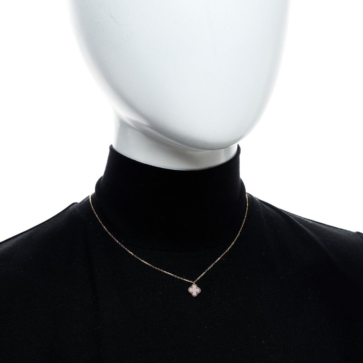 18K Rose Gold Carnelian Sweet Alhambra Pendant Necklace