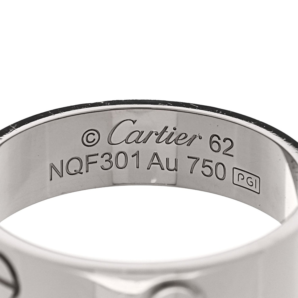 18K White Gold 5.5mm LOVE Ring 62 10