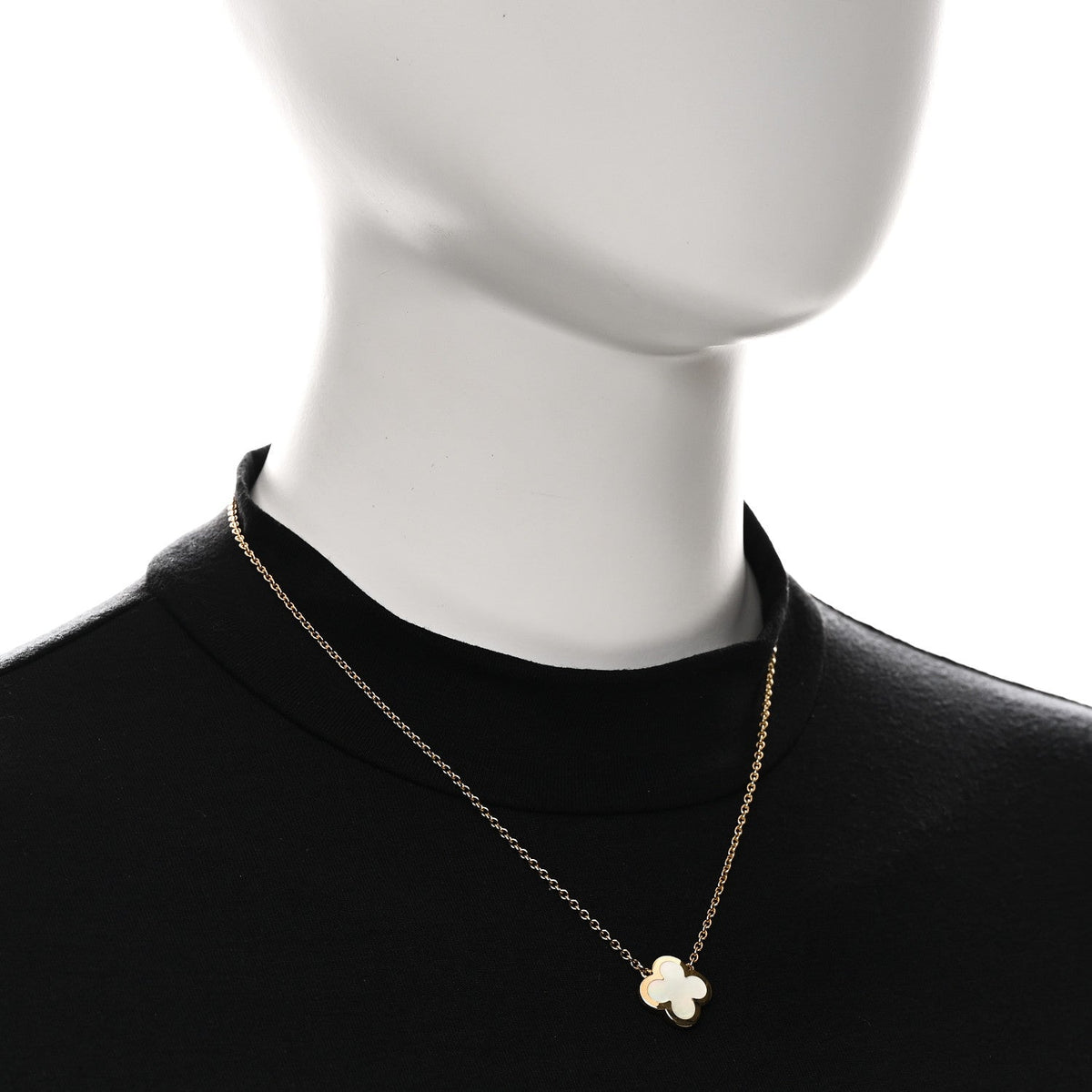 18K Yellow Gold Mother of Pearl Pure Alhambra Pendant Necklace
