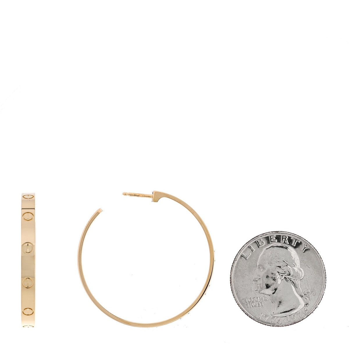 18K Yellow Gold Large LOVE Hoop Earrings