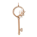 18K Rose Gold Diamond Victoria Vine Circle Key Pendant