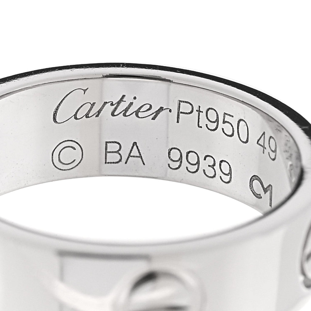 Platinum 5.5mm LOVE Ring 49 5