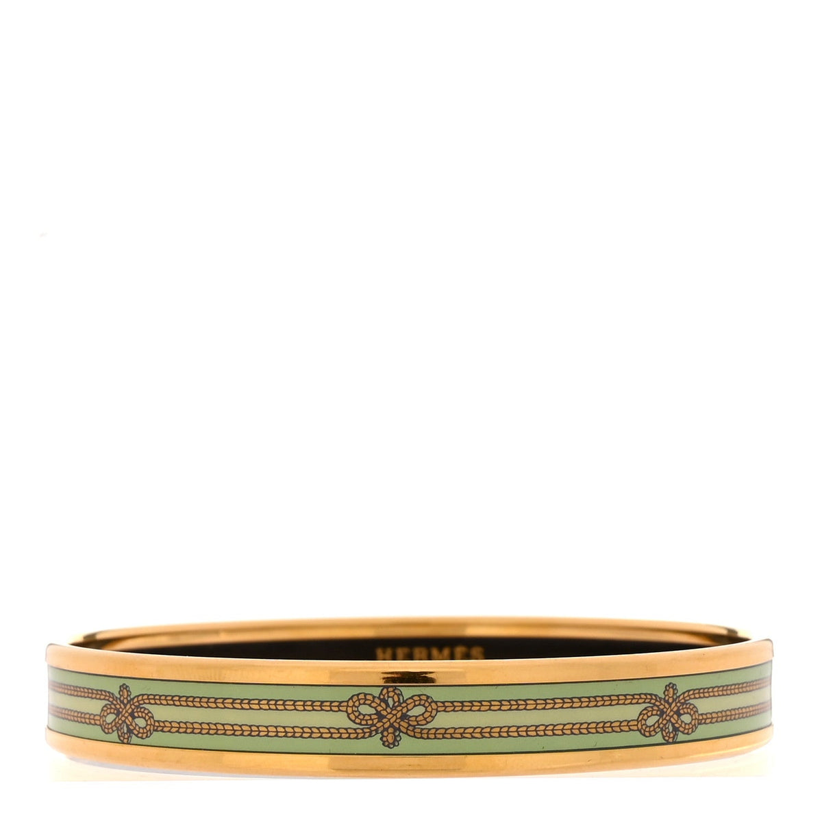 Enamel Printed Rope Narrow Bracelet 65 Green