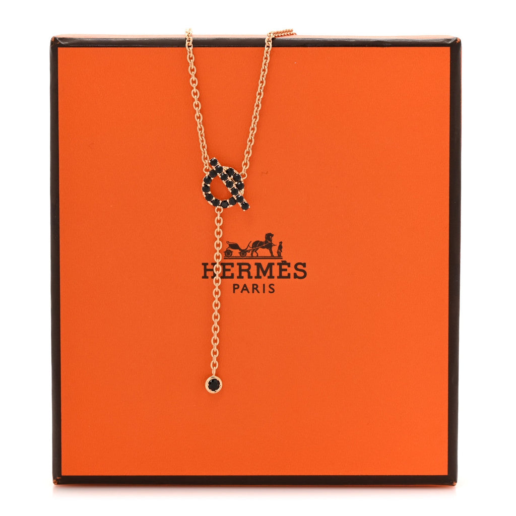 18K Rose Gold Black Spinel Finesse Lariat Necklace