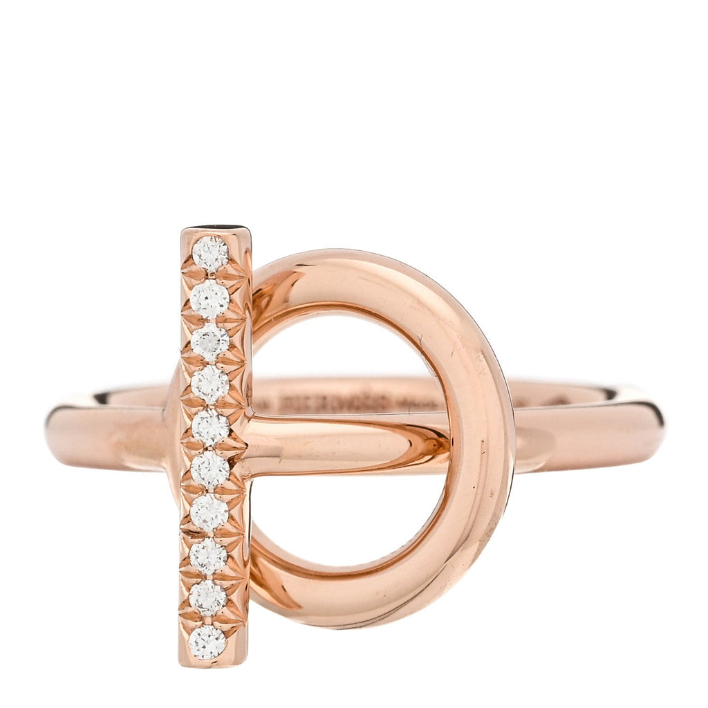 18K Rose Gold Diamond PM Echappee Ring 52 6