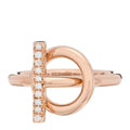 18K Rose Gold Diamond PM Echappee Ring 52 6