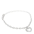 Platinum Diamond Heart Charm Bracelet