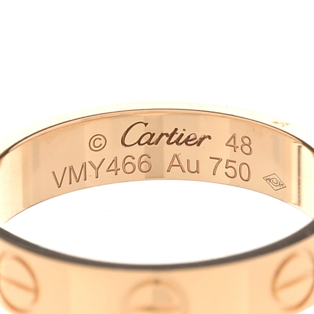 18K Yellow Gold 3.5mm LOVE Wedding Band Ring 48 4.5