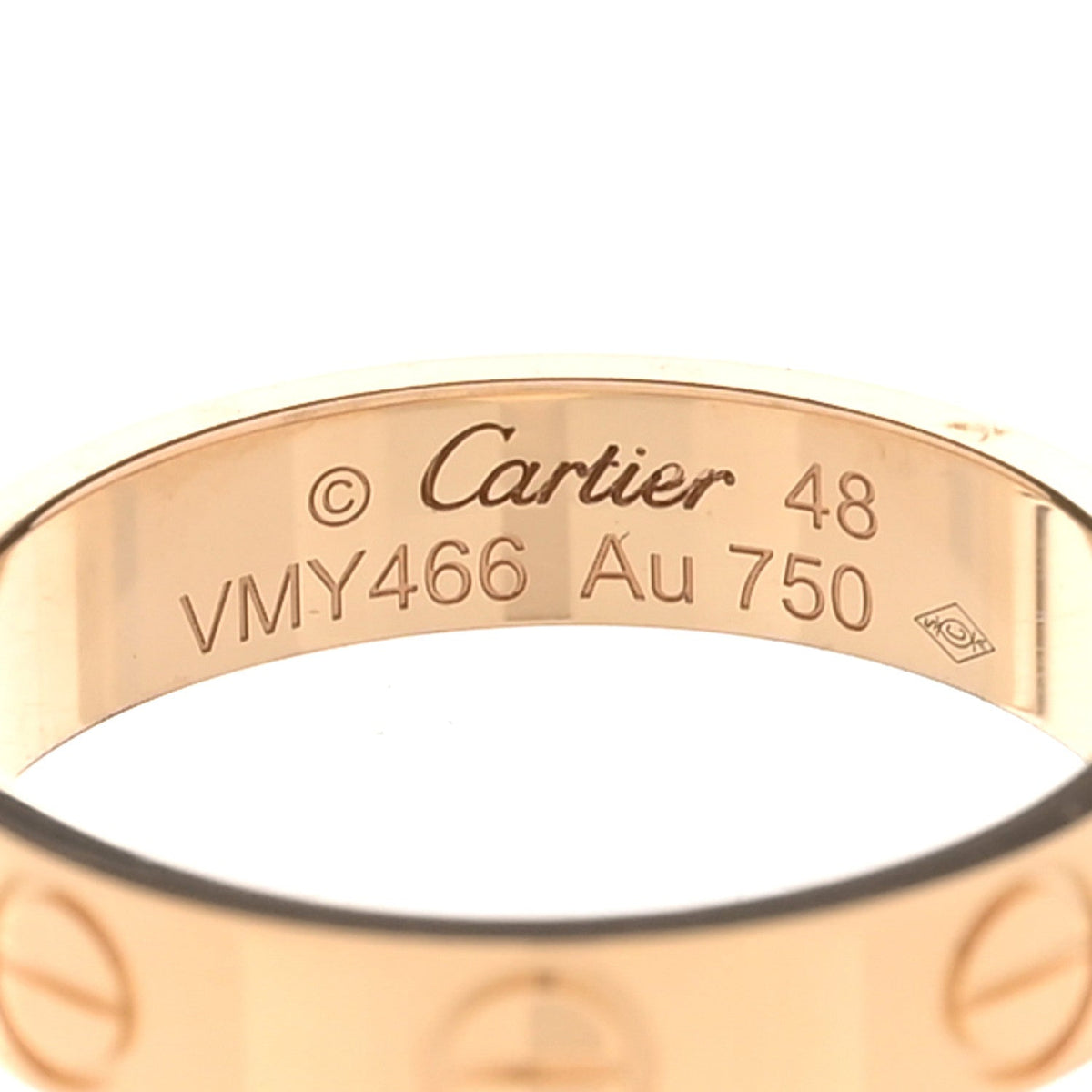 18K Yellow Gold 3.5mm LOVE Wedding Band Ring 48 4.5