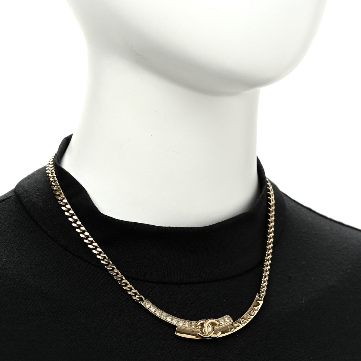 Crystal CC Choker Necklace Gold
