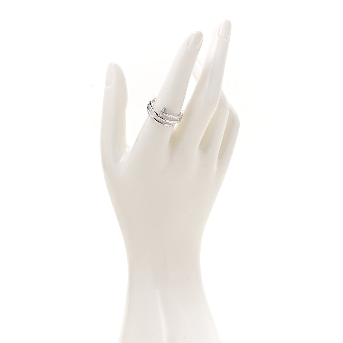18K White Gold Diamond Double Wrap Juste Un Clou Ring 57 8