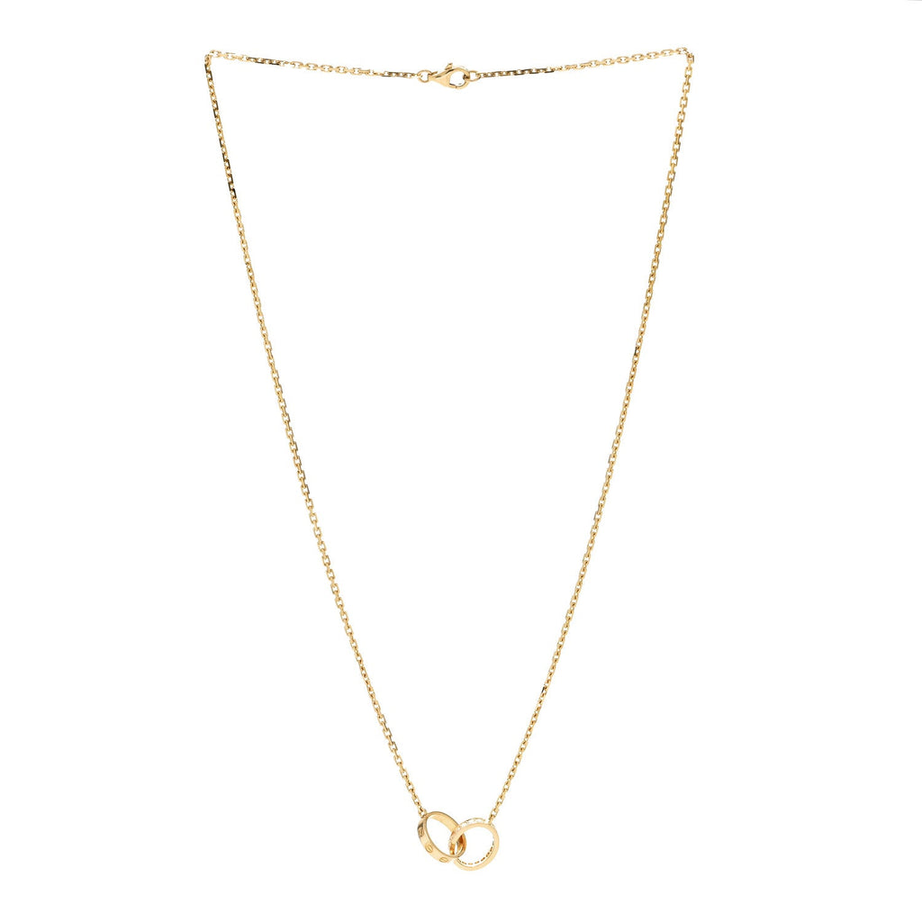 18K Yellow Gold Diamond Interlocking LOVE Necklace