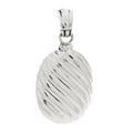 Sterling Silver 18K Yellow Gold Sculpted Cable Oval Locket Amulet Pendant