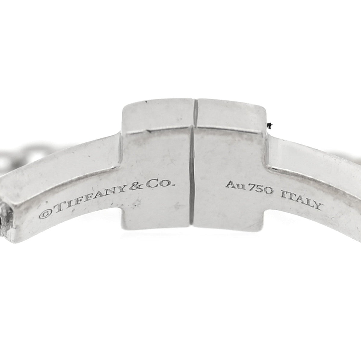 18K White Gold Diamond T Chain Ring 53 6.5