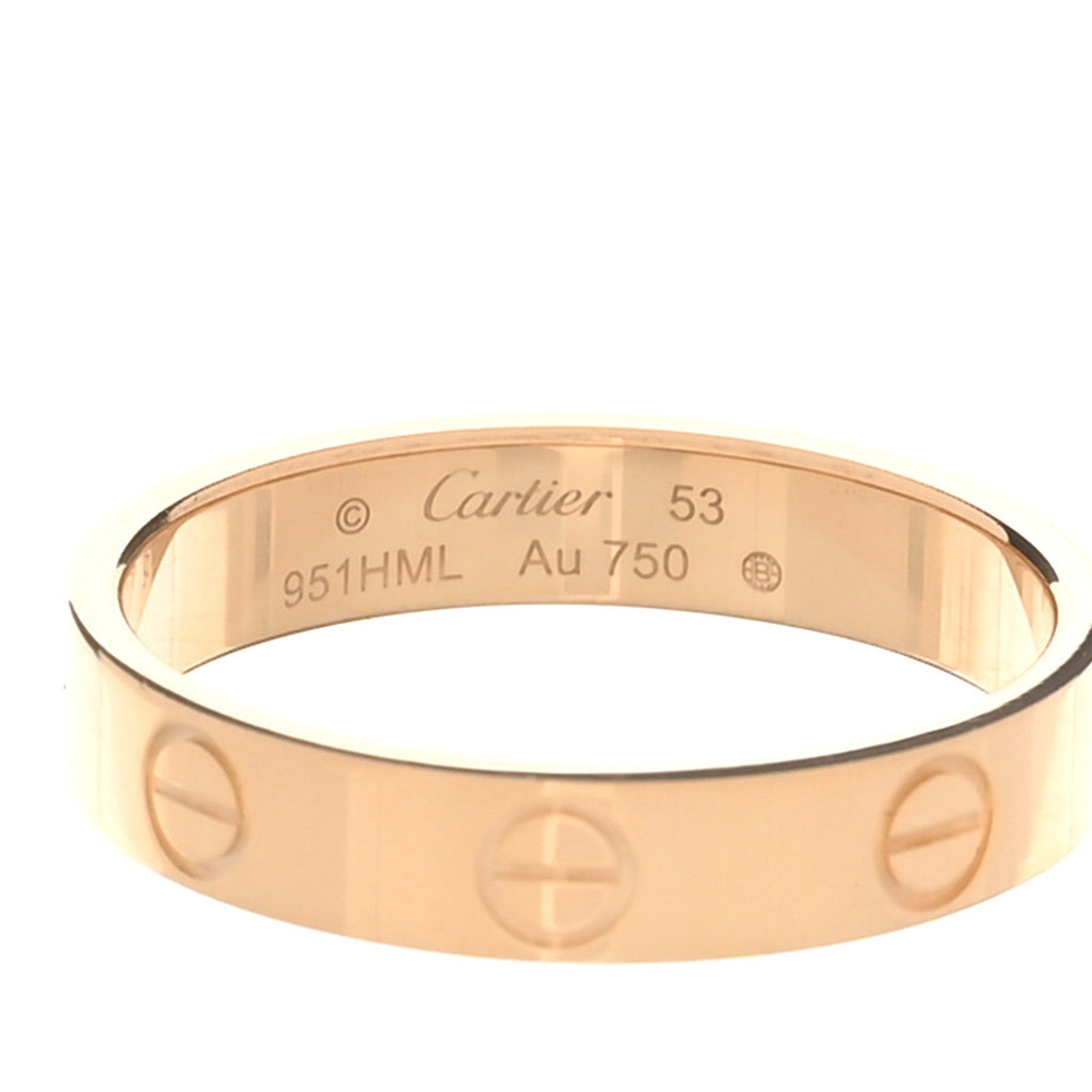 18K Yellow Gold 3.5mm LOVE Wedding Band Ring 53 6.5