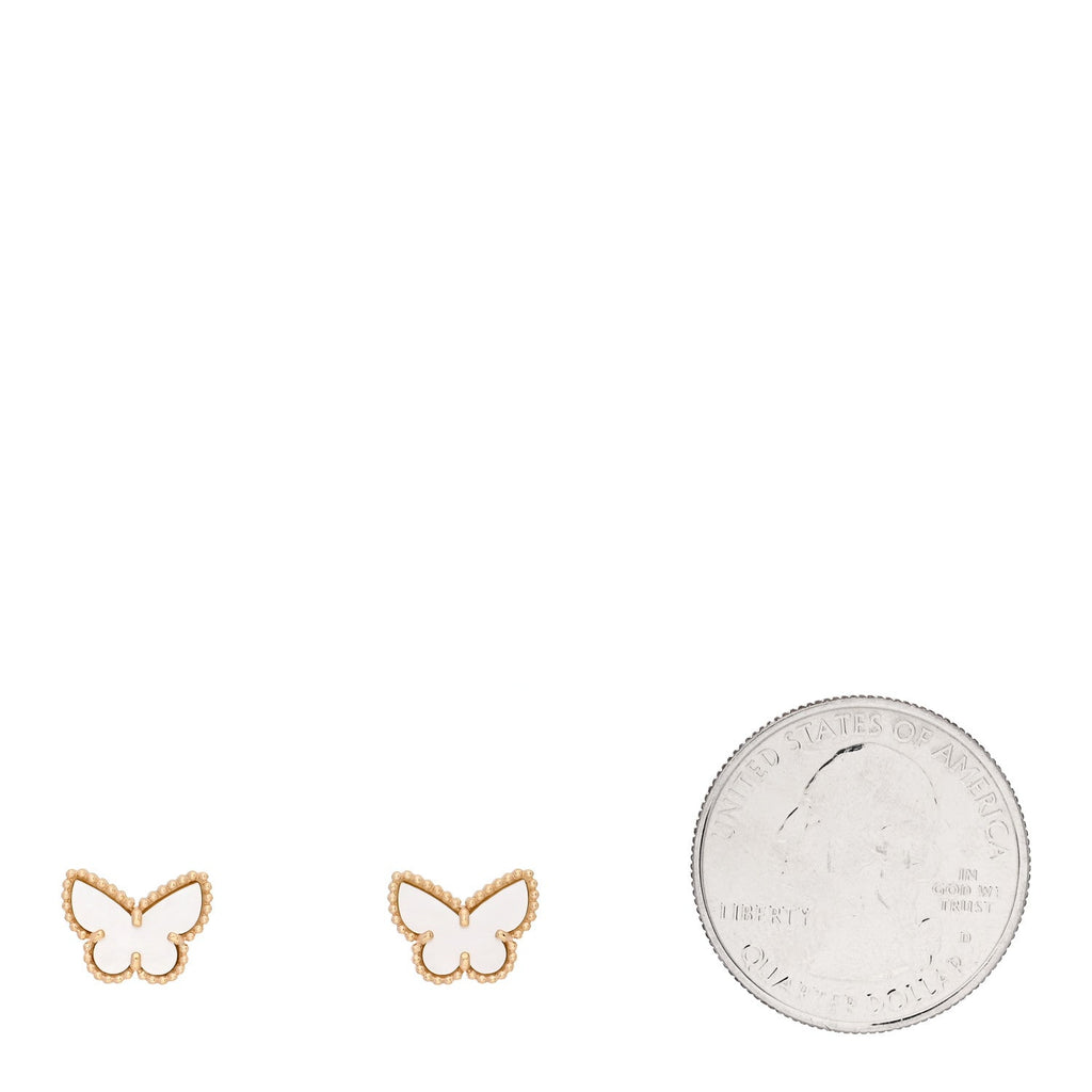 18K Yellow Gold Mother of Pearl Sweet Alhambra Butterfly Earrings