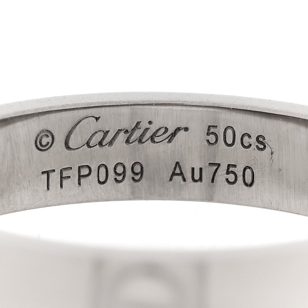 18K White Gold 3.5mm LOVE Wedding Band Ring 50 5.25