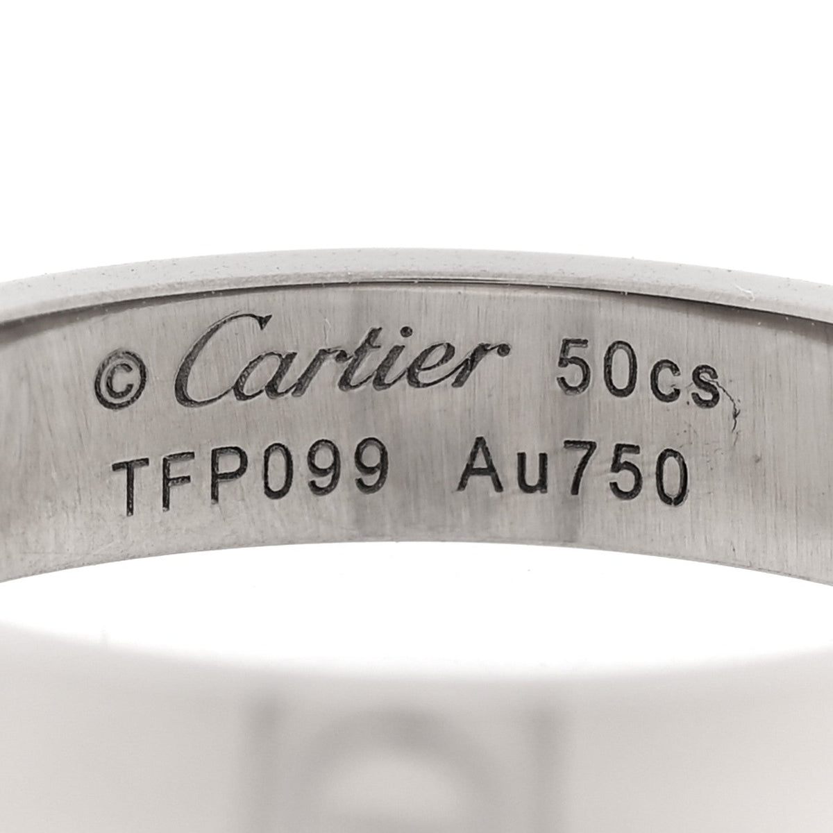 18K White Gold 3.5mm LOVE Wedding Band Ring 50 5.25