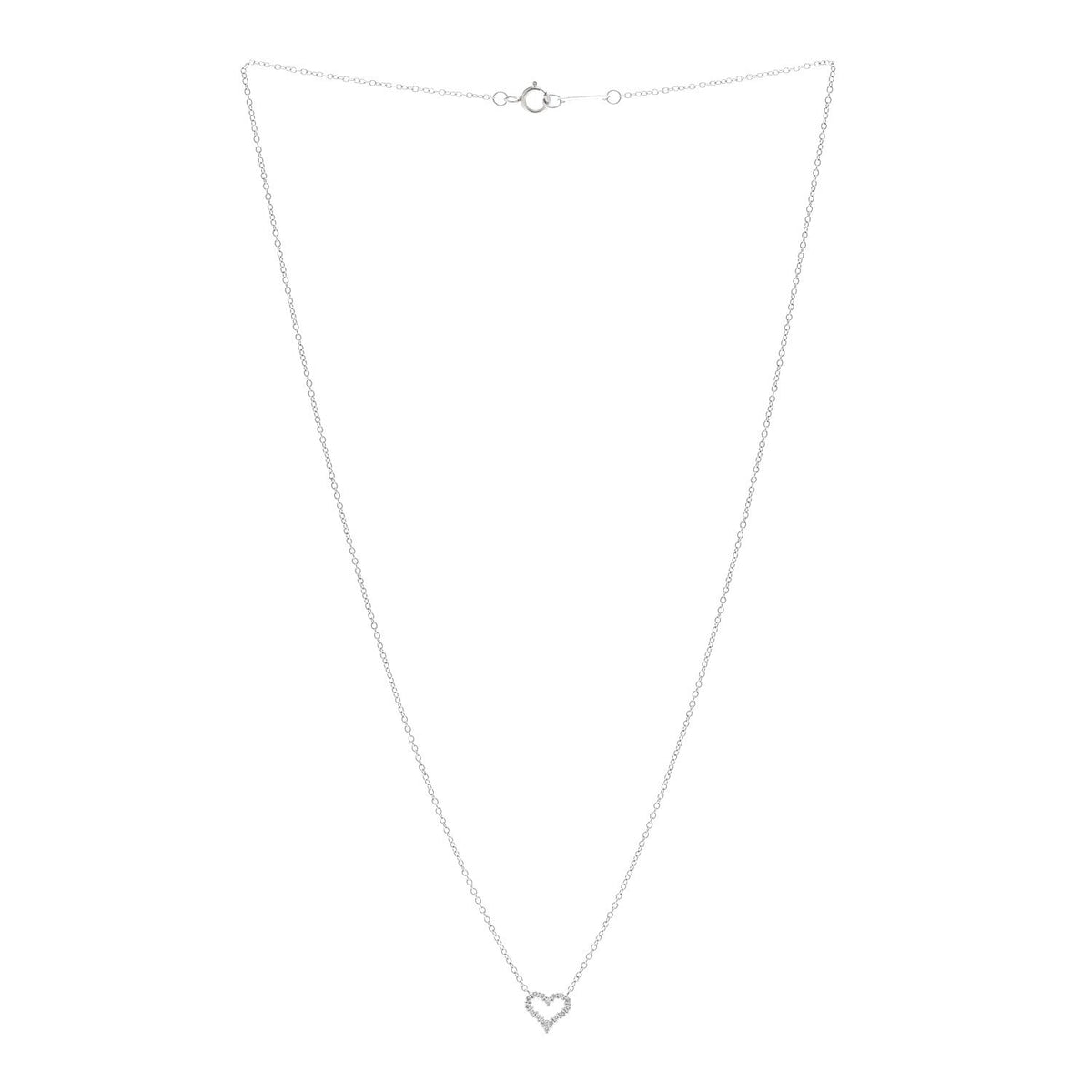 Platinum Diamond Extra Mini Heart Pendant Necklace