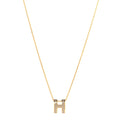 Lacquered Gold Pop H Pendant Necklace Marron Glace