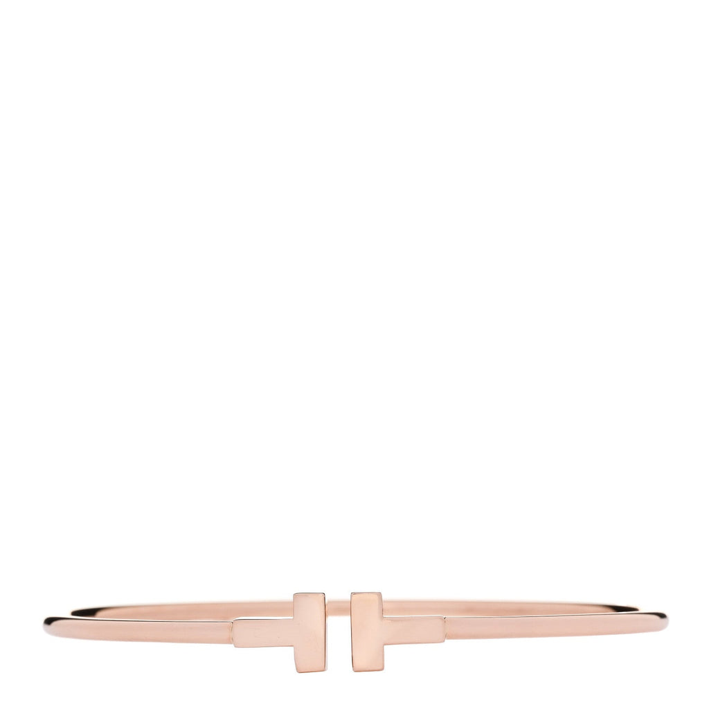 18K Rose Gold Narrow T Wire Bracelet