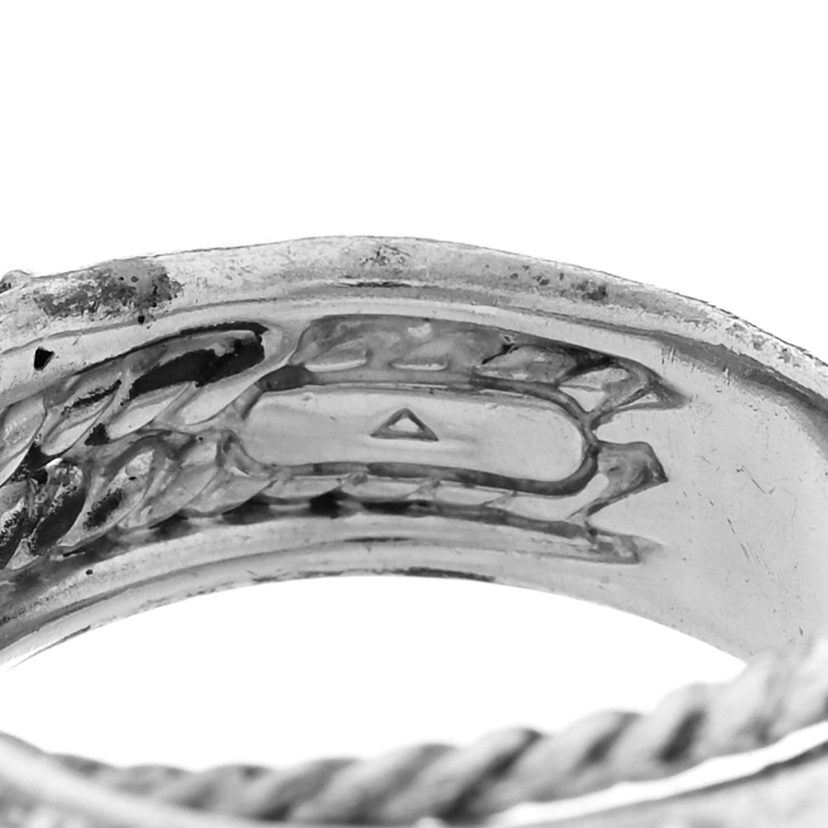Sterling Silver Diamond 7mm Crossover Ring 50 5.5