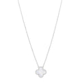 18k White Gold Chalcedony Vintage Alhambra Pendant Necklace