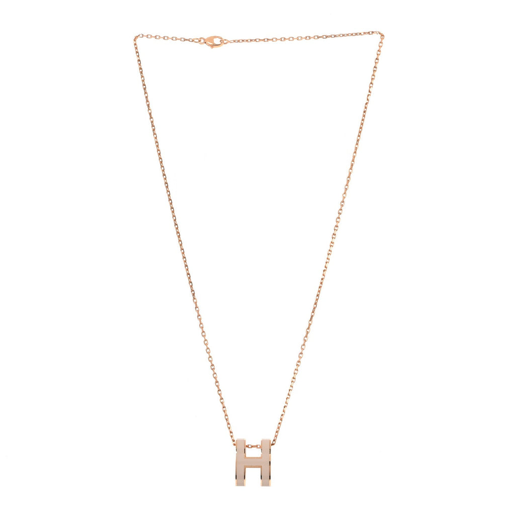 Lacquered Rose Gold Pop H Pendant Necklace Poudre