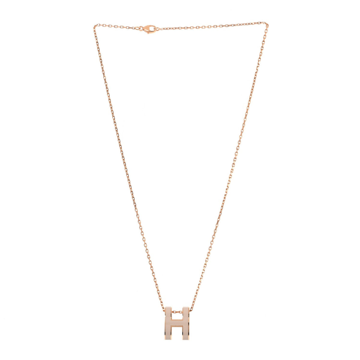 Lacquered Rose Gold Pop H Pendant Necklace Poudre