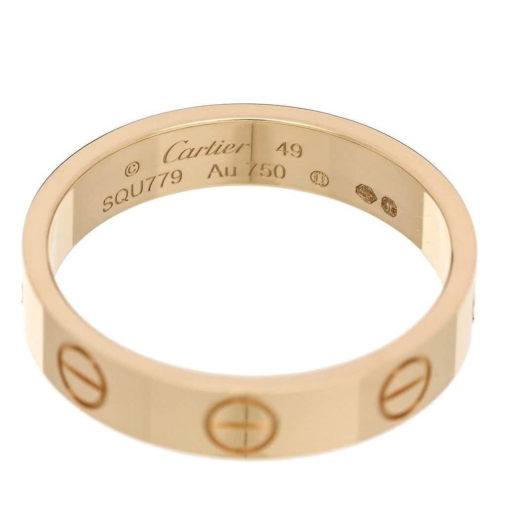 18K Yellow Gold 3.5mm LOVE Wedding Band Ring 49 4.75