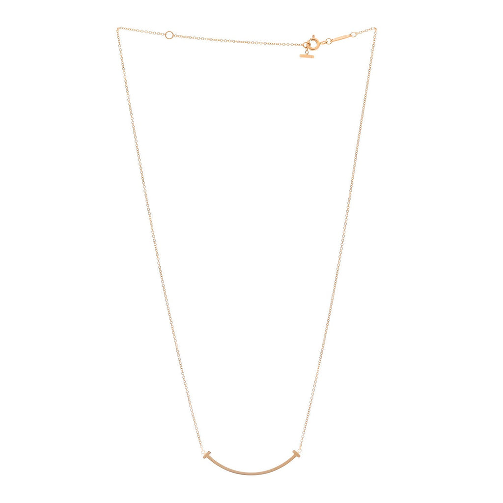 18K Rose Gold Small T Smile Pendant Necklace