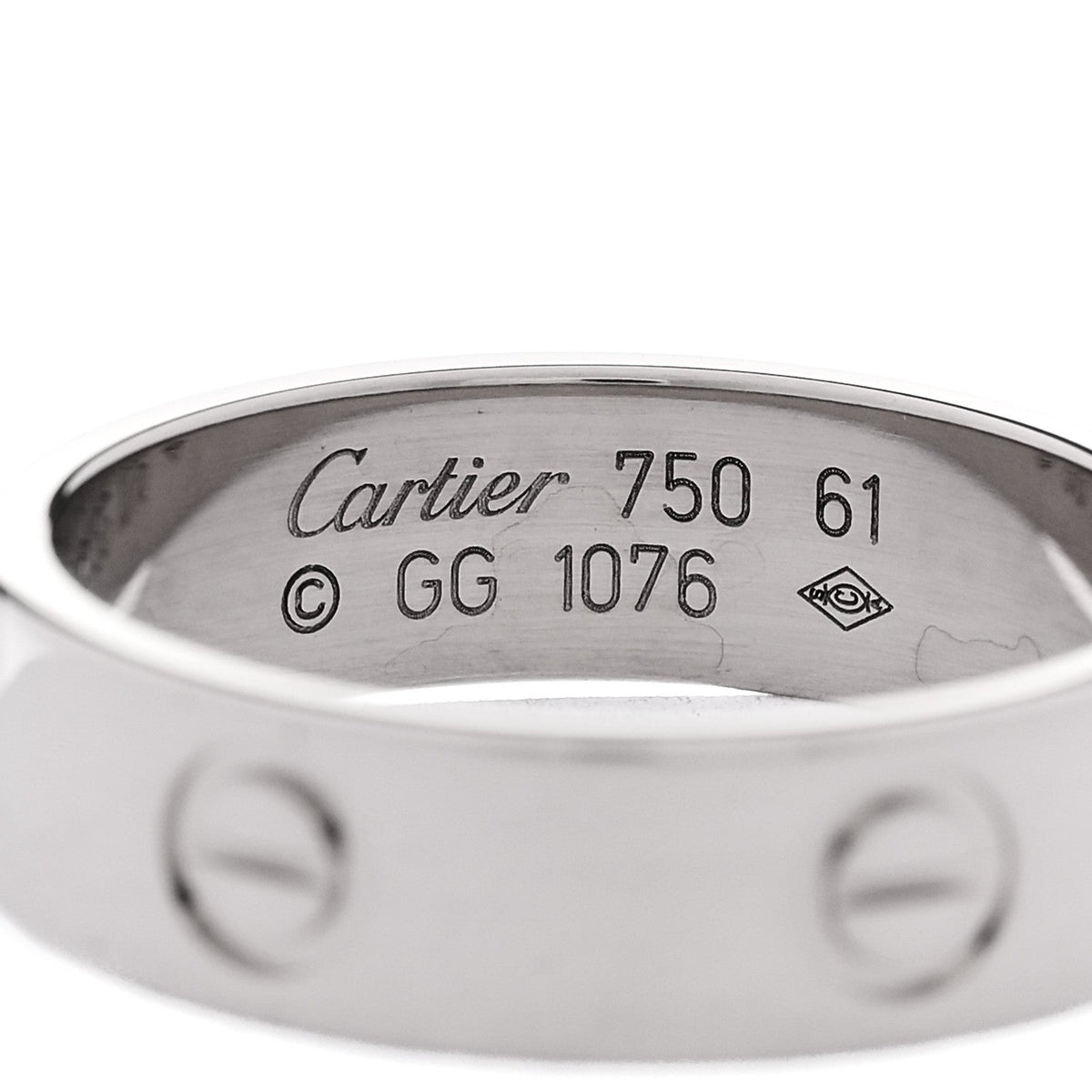 18K White Gold 5.5mm LOVE Ring 61 9.5