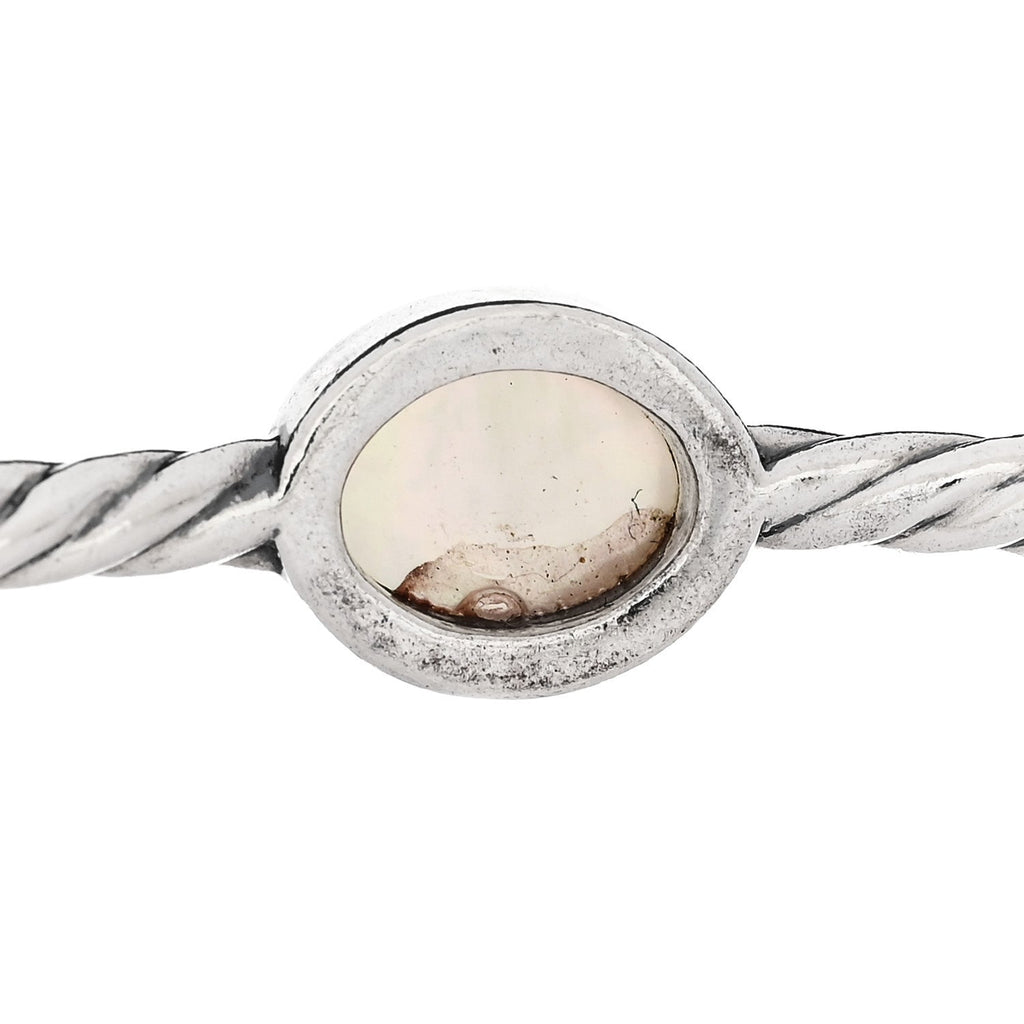 Sterling Silver Moon Quartz 3mm Color Classics Four Station Bangle Bracelet