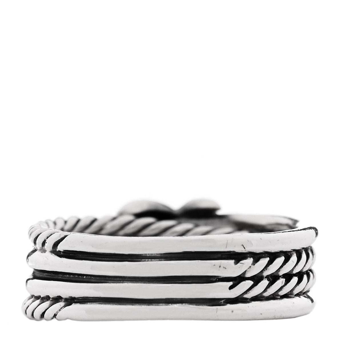 Sterling Silver Diamond X Crossover Ring 55 7.25