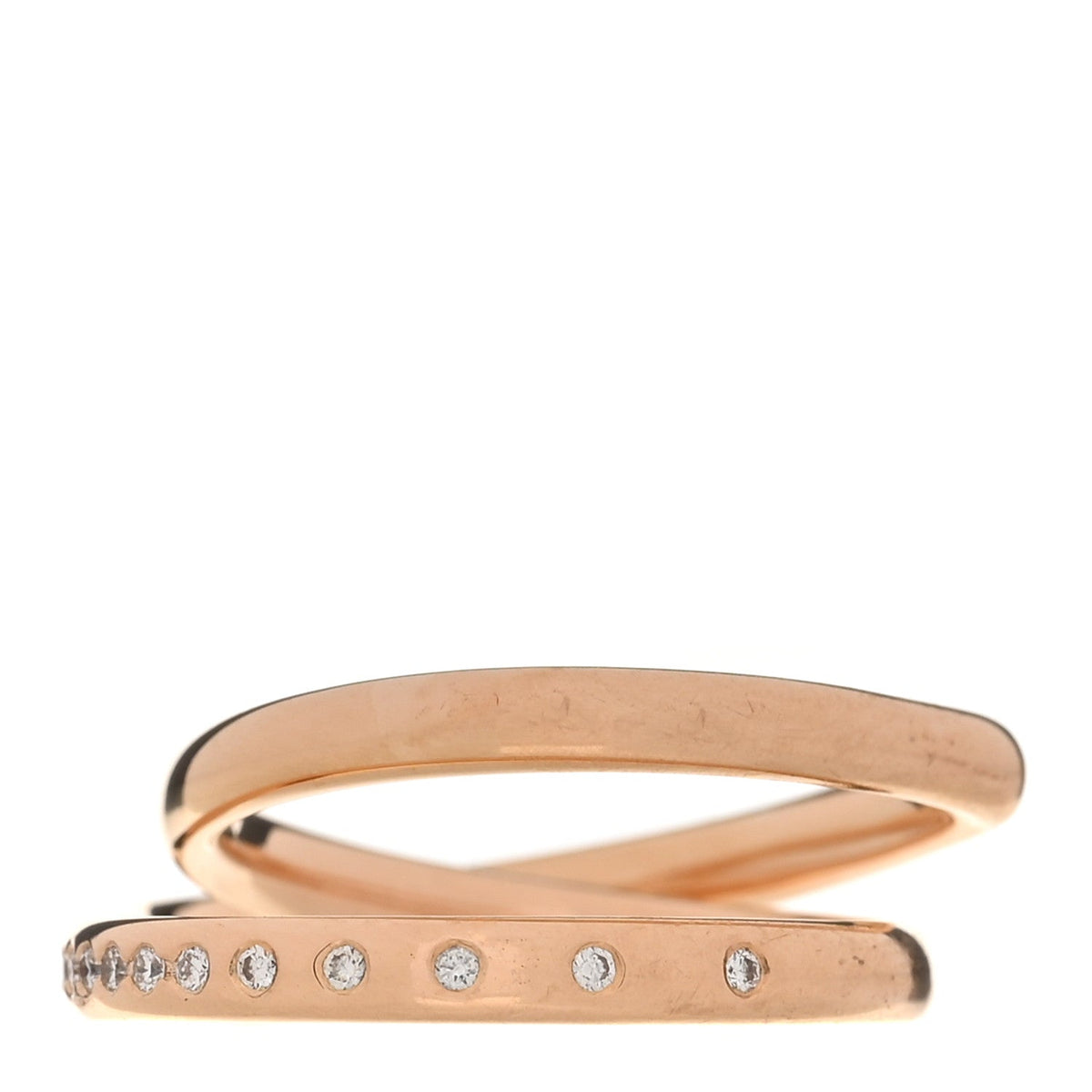 18K Rose Gold Diamond Vertige Coeur Ring 52 6