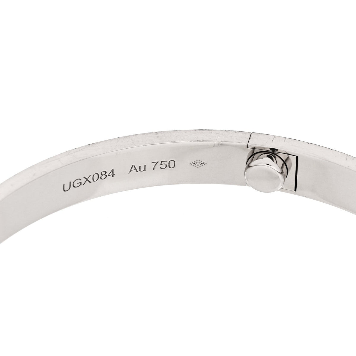 18K White Gold Brushed Finish LOVE Bracelet 21