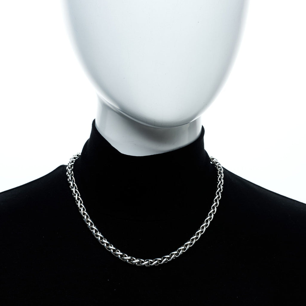 Sterling Silver 14K Yellow Gold 6mm Wheat Chain Necklace